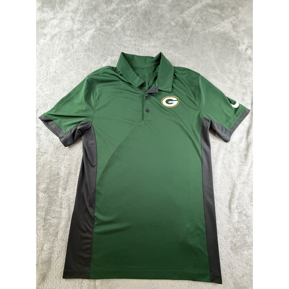 Nike Polo Shirt Mens Small Green NFL Green Bay Packers Dri-FIT